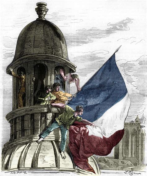Illustration Of The Tricolor Flag Being Waved During The French