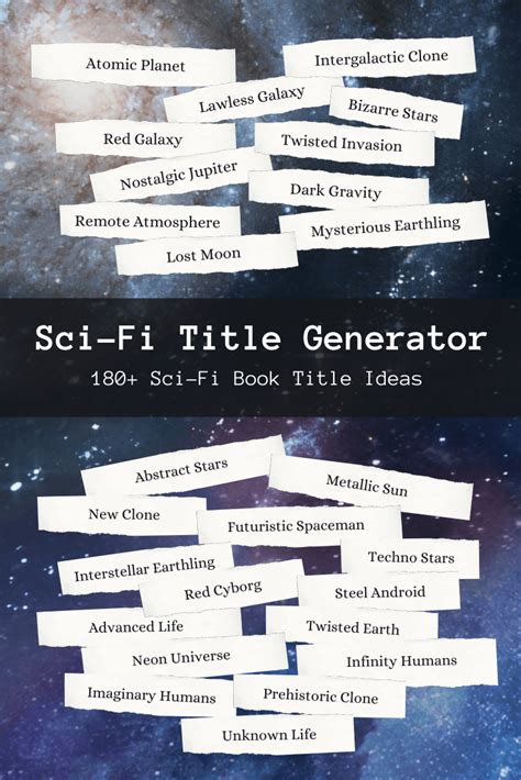Sci Fi Book Title Generator 180 Sci Fi Title Ideas Imagine Forest