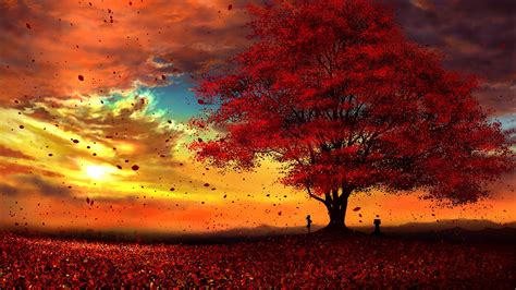 Anime Autumn Scenery Sunset 4k 3840x2160 46 Wallpaper Pc Desktop