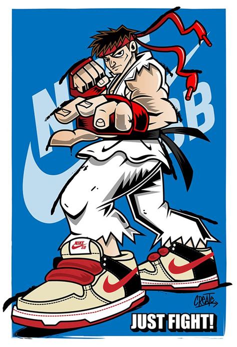 Ryu X Nike Sb Mashup On Behance Nike Art Graffiti Characters