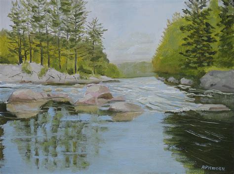 Moose River Rapids Adirondacks Painting By Robert P Hedden Fine Art