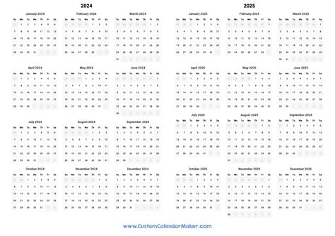 Printable Two Month Calendar 2024 2025 Dorry Gertrud