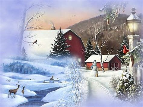 Country Winter Bing Images Winter Scenes Christmas Paintings