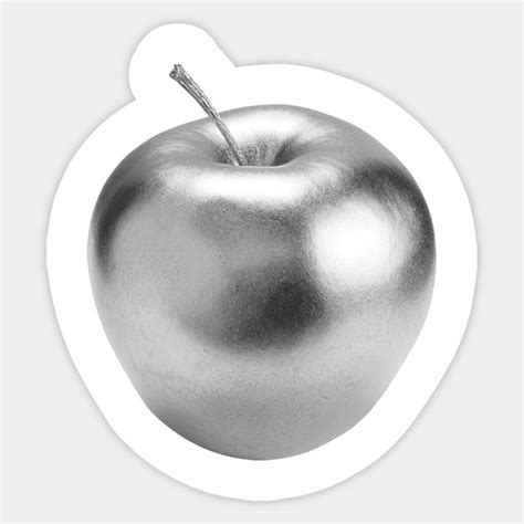 Silver Apple Sticker Apple In 2022 Apple Stickers Silver Apples