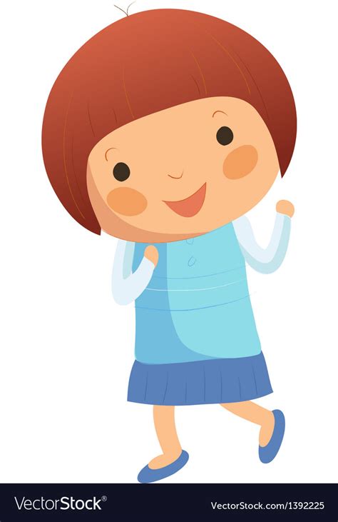 Portrait Of Happy Girl Royalty Free Vector Image