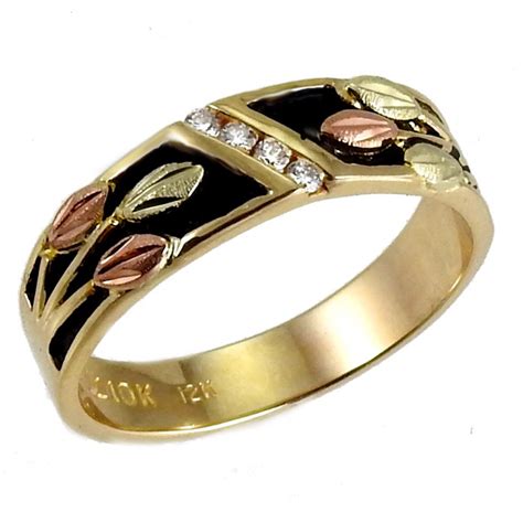 Here you may have a silver wedding band engraved or personalize it with birthstones. Landstrom's® Women's 10k Black Hills Gold Antiqued Wedding ...