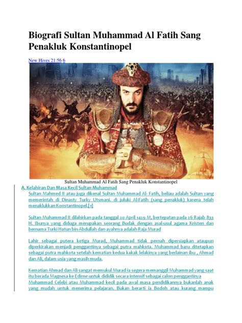 Biografi Sultan Muhammad Al Fatih Sang Penakluk Konstantinopel Pdf