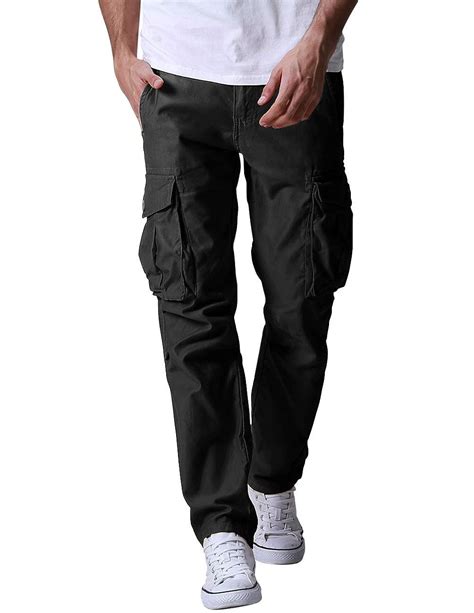 Buy Match Mens Loose Fit Straight Cargo Pants 40 6071 Black At