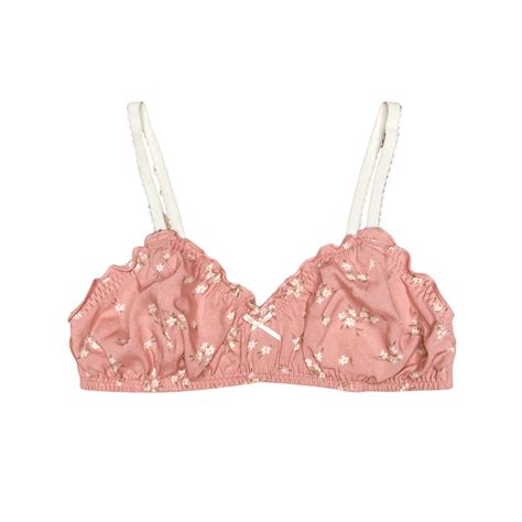 Rayon Ruffle Bralette Dusty Floral Print Desvalido