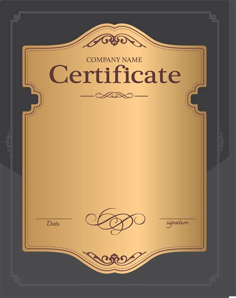 Gold Certificate Back Material Honor Certificate Templates