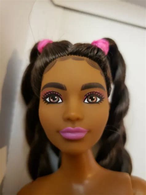 Barbie Extra 4 Nude Aa Curvy Doll Articulated Long Curly Blue Hair New Kim Face 9 99 Picclick