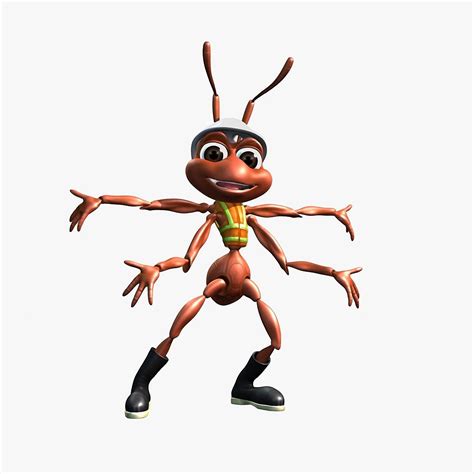 Worker Ant Character Rigged Animated 3d Model Ad Character Ant Worker Model Motion