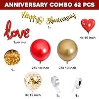 Party Propz Happy Anniversary Decoration Kit For Home Pcs Items Red Combo Set Foil Banner