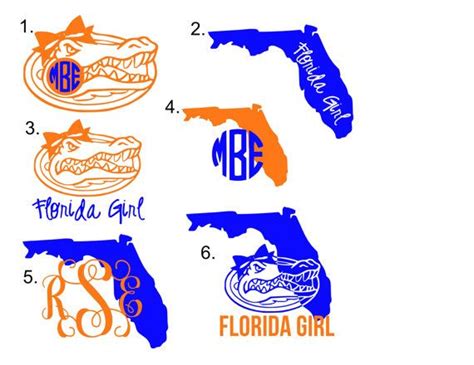 Florida Gator Monogram Decal By Overthetopoccasions On Etsy Silhouette