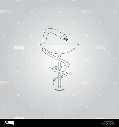 Pharmacy Icon Caduceus Symbol Bowl With A Snake Stock Vector Image