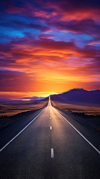 Premium Ai Image A Beautiful Open Road Leading To A Vanishing Point