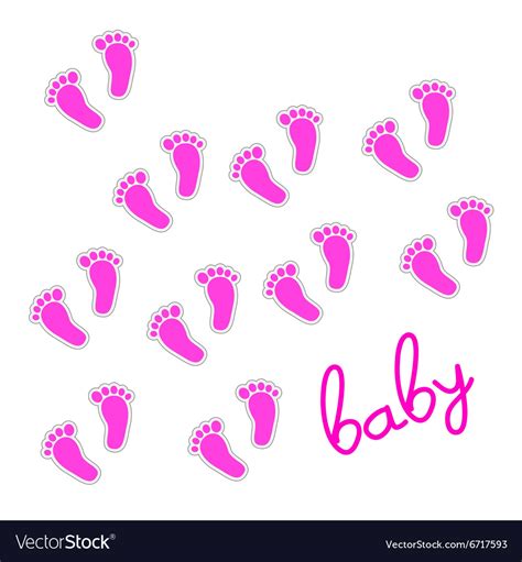 Baby Feet Pink Royalty Free Vector Image Vectorstock