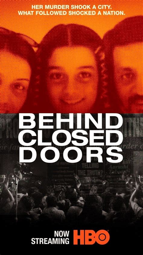 The Poster For Behind Closed Doors Which Features Three People In