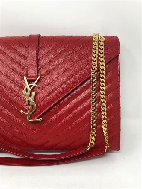 Ysl Red Leather Large Matelasse Chain Shoulder Bag At 1stdibs Ysl Red