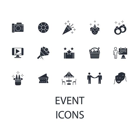 Event Icons Set Event Pack Symbol Vector Elements For Infographic Web