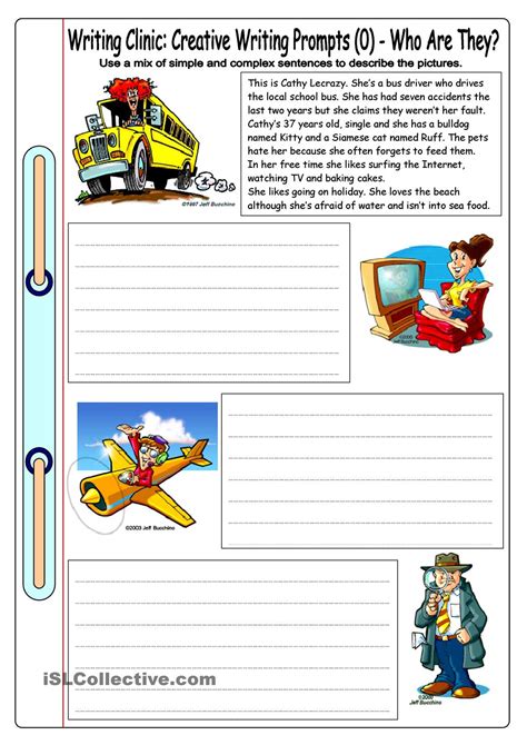 Creative Writing Exercises For Beginners Worksheets Samples