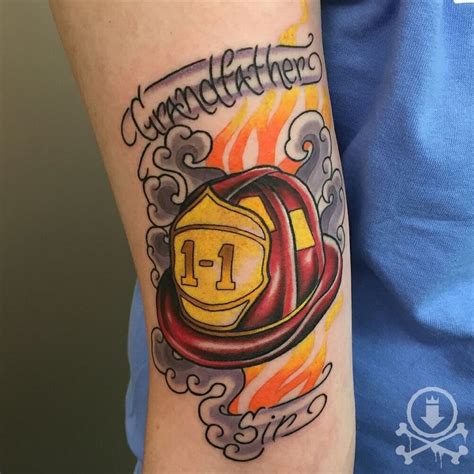 Awesome Firefighter Themed Tattoo By Chris Curtis 12ozstudios