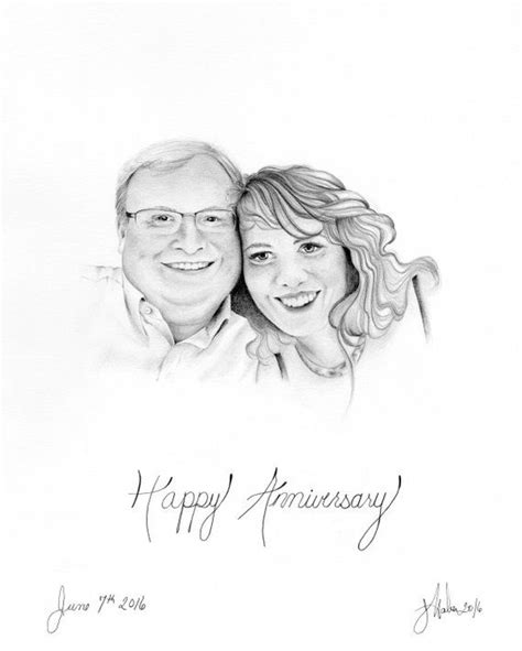 Drawing Wedding T Hand Drawn Couples Drawing Anniversary Etsy