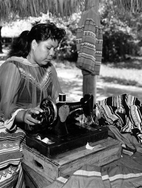 Florida Memory Betty Osceola Sewing At The Seminole Okalee Indian