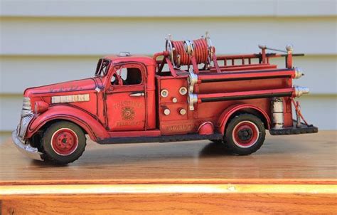Vintage Fire Truck Toy Metal Great For Play Or By Joyfulmemories Toy