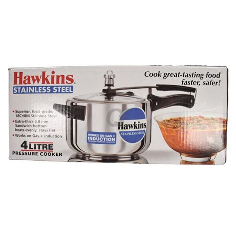 Hawkins Stainless Steel Pressure Cooker 4 Litre 4litre Pressure Cooker