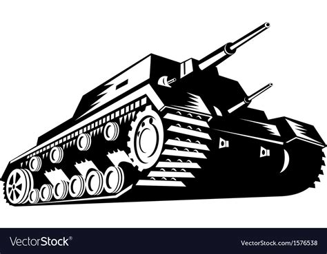 Army Tank Retro Royalty Free Vector Image Vectorstock