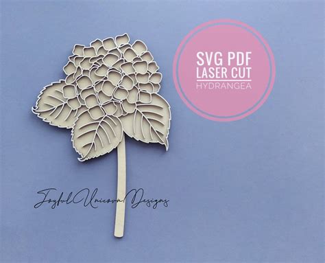 Hydrangea svg, Flower svg, Laser cut flower for Cricut and G - Inspire