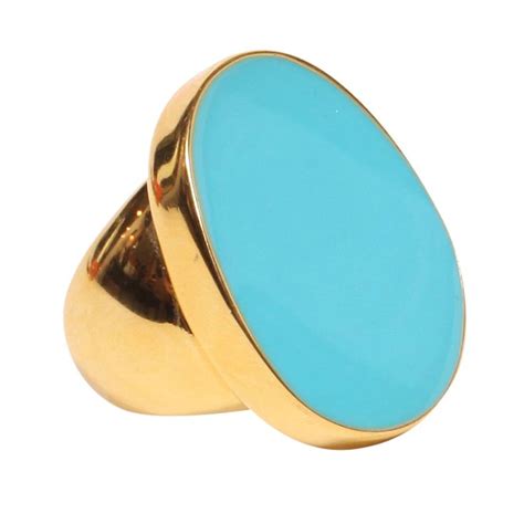 Kenneth Jay Lane Turquoise Enamel Ring Rings Enamel Ring Resin Ring