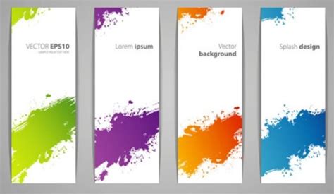Free Set Of Vector Banners With Colored Splash Designs 01 Titanui