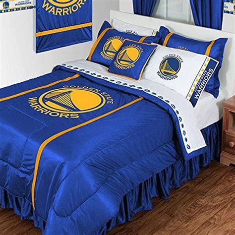 3pc Nba Golden State Warriors Queen Full Comforter And Pillowcase Set