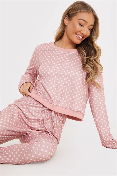 Olivia Bowen Super Soft Nude Star Print Pyjamas In The Style