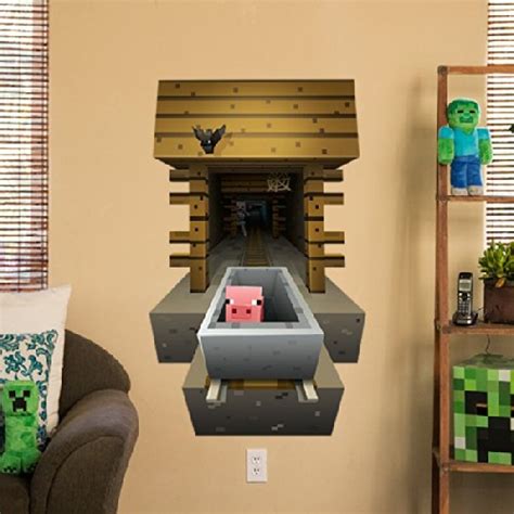 Geekshive Minecraft Vinyl Wall Graphics Mining 2 Pack Wall Stickers