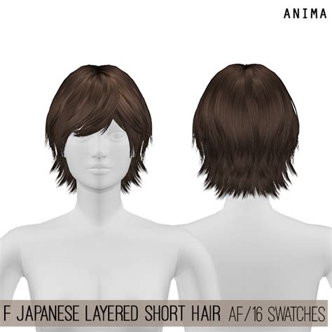 Ts4 F Japanese Layered Short Hair Short Hair With Layers Short Hair