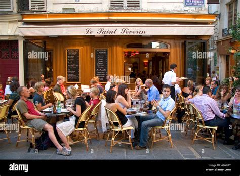 People Dine At An Outdoor Cafe In Paris France Stock Photo Alamy