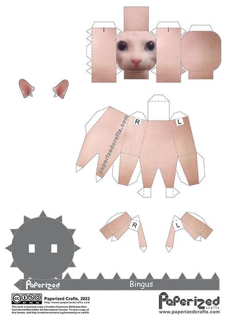 Bingus Papercraft In Paper Doll Template Fnaf Crafts Cat Template