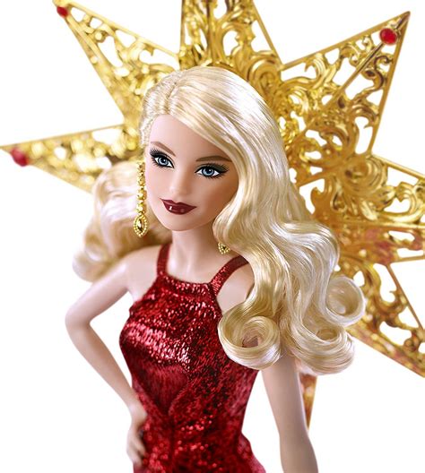 Barbie 2017 Holiday Doll Blonde With Gold Dress Mattel