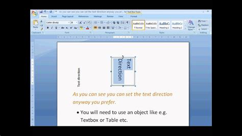 Change Text Direction In Word 20072010 Youtube