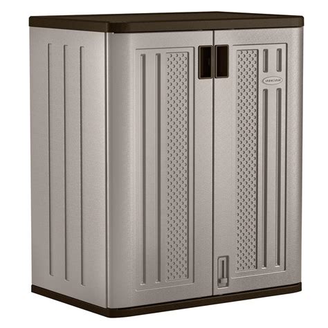Suncast 30 In X 36 In 2 Shelf Resin Base Storage Cabinet In Platinum