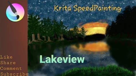 Krita Speed Painting Lakeview Digital Art Youtube