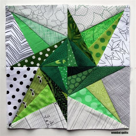 Twisting Star Block Wombat Quilts Quilt Block Paper Pieced