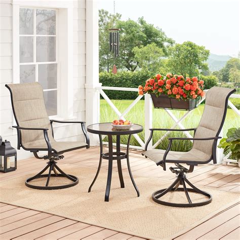 Mainstays Highland Knolls 3 Piece Outdoor Patio Bistro Set Walmart