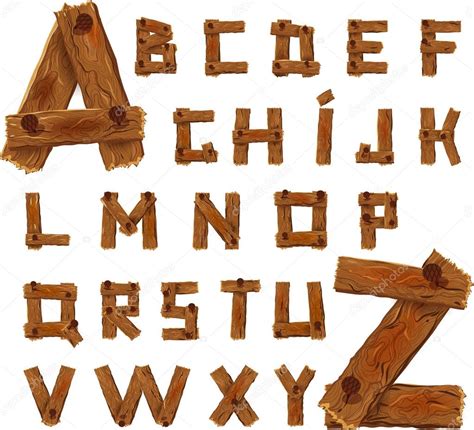Wooden Alphabet — Stock Vector © Ola Ola 28360907