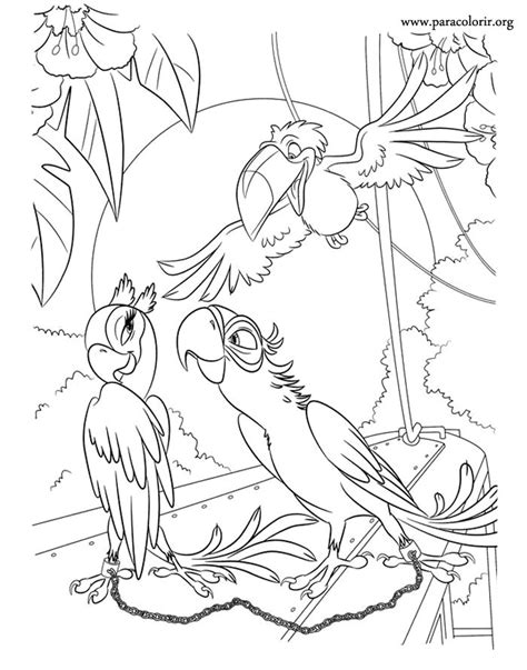 Rio The Movie Blu Jewel And Rafael Coloring Page Love Coloring