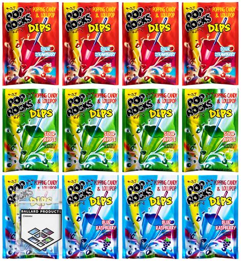 Buy Pop Rocks Dips Rock Candy Variety Pack Of 12 Bags 4 Bags Of 3