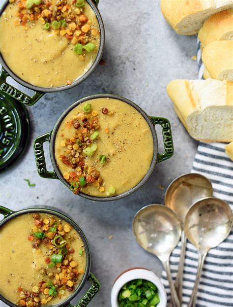 Roasted Garlic And Potato Soup Recipe Crunchy Roasted Lentils Natural